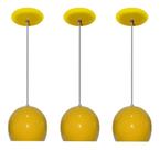 Kit Com 03 Pendentes Colorido Para Balcão Cozinha Americana