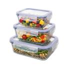 Kit com 03 Potes de Vidro Hermético 640ml / 1040ml / 1500ml