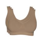 Kit com 03 Tops Hanes Alças Largas Sem Costura 5762 Marrom