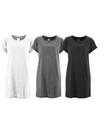 Kit com 03 Vestidos Camisetão Feminino Mulheres Alta Qualidade Super Estiloso