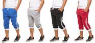 Kit com 04 bermudas de moletom masculina jogging treino hip hop dance