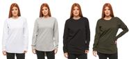 Kit com 04 camisetas longline manga comprida oversized feminina