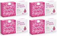 Kit Com 04 Ceras Quente Depilatórias Depilflax Rosa 1kg