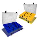 Kit com 04 Estojos para Iscas EP Fishing (Amarelo e Azul, 22 divisórias) Kit com 04 Estojos para Iscas EP Fishing (Amarelo e Azul, 22 divisórias)