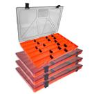Kit com 04 Estojos para Iscas EP Fishing Colors (Laranja, 22 divisórias) Kit com 04 Estojos para Iscas EP Fishing Colors (Laranja, 22 divisórias)