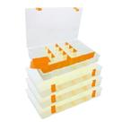 Kit com 04 Estojos para Iscas EP Fishing Grande (Laranja, 17 divisórias) Kit com 04 Estojos para Iscas EP Fishing Grande (Laranja, 17 divisórias)