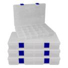 Kit com 04 Estojos para Iscas EP Fishing Médio (Azul, até 20 divisórias)
