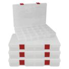Kit com 04 Estojos para Iscas EP Fishing Médio (Vermelho, até 20 divisórias) Kit com 04 Estojos para Iscas EP Fishing Médio (Vermelho, até 20 divisórias)