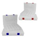 Kit com 04 Estojos para Iscas EP Fishing Médio (Vermelho e Azul, até 20 divisórias) Kit com 04 Estojos para Iscas EP Fishing Médio (Vermelho e Azul, até 20 divisórias)