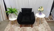 Kit com 04 poltronas opala suede preto - pandora decor