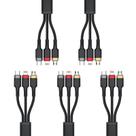 Kit com 05 Cabos 3 em 1 Lightning Type-C e Micro USB V8 3.1A