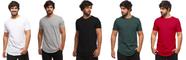 Kit com 05 camisetas longline manga curta masculina Kit com 05 camisetas longline manga curta masculina