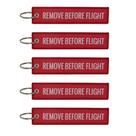 Kit com 05 Chaveiros Tag Identificador de Mala e Mochila Remove Before Flight