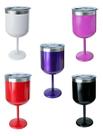 Kit Com 05 Copo Térmico Taça 510 Ml Aço Inox Com Tampa