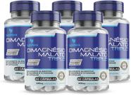 Kit Com 05 - Dimagnésio Malato Triplo (Malato, Bisglicinato e Cloreto de Magnésio) 60 Caps 600mg TuttiFlora