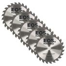 Kit com 05 Discos de Serra Circular de Madeira TCT 185mm EOS 185mmx20mmx24T