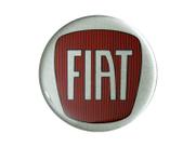 Kit Com 05 Emblemas Fiat Resinado Prata E Vermelho Universal