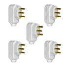 Kit com 05 Plugues Macho 3 pinos 2P T Legrand 10A 250V Branco Ref. 615901