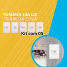 Kit com 05 tomada 10a liz tramontina