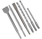 Kit com 06 Peças SDS Plus Pa Martelete com Brocas, Talhadeiras e Ponteiros