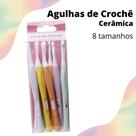 Kit Com 08 Agulhas De Crochê Em Cerâmica Com Cabo Emborrachado - Nybc