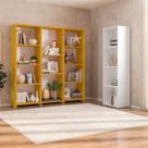 Kit com 1 Estante Livreiro 11 Nichos Odelia e 1 Estante Modular 4 Nichos Calum