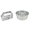 Kit Com 1 Jogo De Forma Retangular N. 1, 2, 3 e 1 Forma Bolo Redonda Alumínio Superior IF 35
