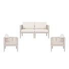 Kit com 1 Sofa e 2 Poltronas Maui em Polipropileno com Estofado Resistente a Água
