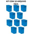 Kit com 10 arquivo facíl pasta polionda econômico polibras cor:azul