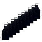 Kit com 10 Avental Frontal Liso Oxford Preto