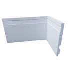 Kit com 10 Barras de Rodapé de Poliestireno Frisado - Branco - 12cm de altura (12x1x240cm)