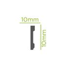 Kit com 10 Barras Rodapé de Poliestireno Slim 10cmX10mm Liso 24m