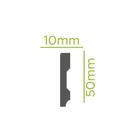 Kit com 10 Barras Rodapé de Poliestireno Slim 5cmX10mm Liso 24m