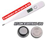 Kit com 10 baterias LR41 (tipo moedinha) para termômetro digital infantil