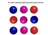 Kit com 10 bolas macicas lisa grande 75mm cor sortida