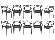 Kit com 10 Cadeiras de Jantar Cozinha Restaurantes Pub Comercial Alegra Preta