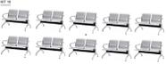 Kit com 10 Cadeiras Longarina Aeroporto Cromada 2 Lugares