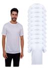 Kit Com 10 Camisetas Básica 100% Poliéster - Branca