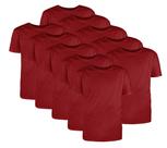 Kit com 10 Camisetas Básicas Algodão Bordô Tamanho GG