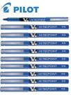 Kit Com 10 Canetas Pilot Hi Tecpoint V5 Azul