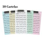 Kit Com 10 Cartelas De Rifa Com 30 Nomes De Times Coloridas