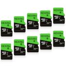 Kit com 10 Cartões Micro SD Kexin 64GB - com Adaptador SD UHS-I C10 U1