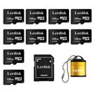Kit com 10 Cartões Micro SD Lerdisk 128MB (0,12GB) para MP3 e Telefones
