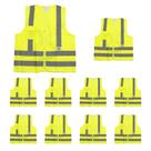 Kit Com 10 Coletes Refletivo Segurança Faixa Sinalizador Trânsito Amarelo Blusao Com 1 Bolso