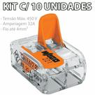 Kit Com 10 Conector Wago Emenda 2 Fios Mod 221-412
