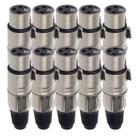 Kit com 10 Conector XLR Fêmea Profissional - Cirilo Cabos