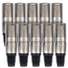 Kit com 10 Conector XLR Macho Profissional