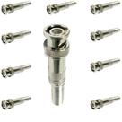 Kit Com 10 Conectores Bnc Com Mola Parafuso