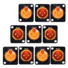 Kit com 10 Conectores XLR Macho Painel Black Profissional Laranja