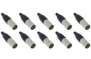 Kit com 10 Conectores XLR Macho Santo Angelo SA2X Niquelado Kit com 10 Conectores XLR Macho Santo Angelo SA2X Niquelado